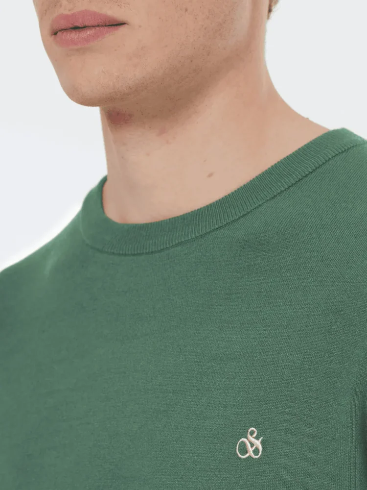 Scotch & Soda 179906 Viscose crewneck Sage green - Image 3