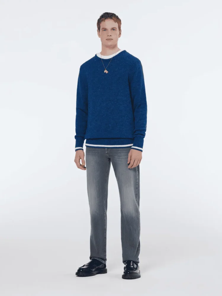 Scotch & Soda 179907 Melange 100% cotton crewneck League blue - Image 3