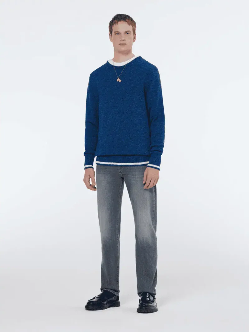 Scotch & Soda 179907 Melange 100% cotton crewneck League blue - Image 3
