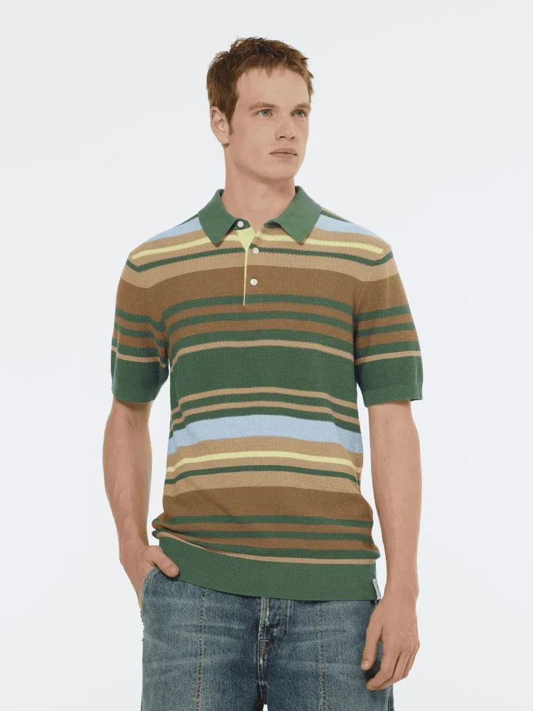 Scotch & Soda 179931 Structured knitted striped polo