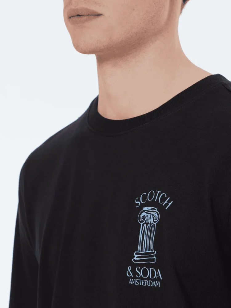 Scotch & Soda 179943 Left chest artwork t-shirt Black - Image 2