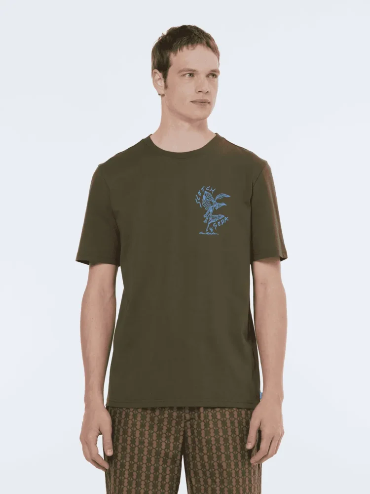 Scotch & Soda 179943 Left chest artwork t-shirt Classic green