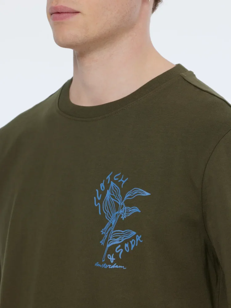 Scotch & Soda 179943 Left chest artwork t-shirt Classic green - Image 2