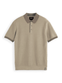 Scotch & Soda 180459 structured knitted solid polo Sand
