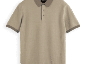 Scotch & Soda 180459 structured knitted solid polo Sand