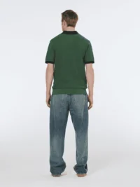 Alternative view of Scotch & Soda 180459 structured knitted solid polo Sage green