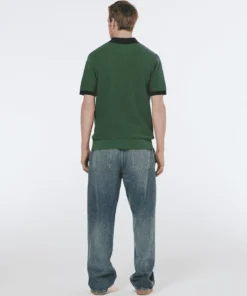 Alternative view of Scotch & Soda 180459 structured knitted solid polo Sage green