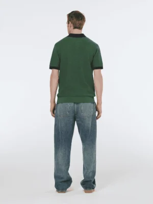 Alternative view of Scotch & Soda 180459 structured knitted solid polo Sage green
