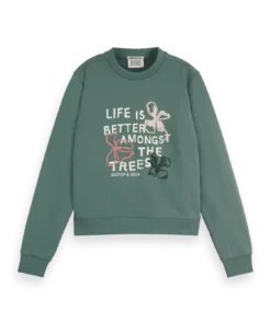 Scotch &Soda 180185 Life is better puff artwork sweatshirt