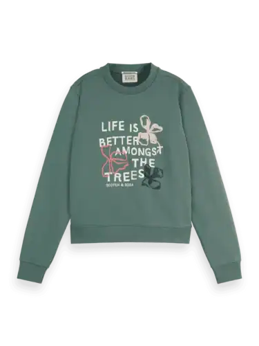 Scotch &Soda 180185 Life is better puff artwork sweatshirt