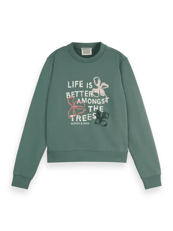 Scotch &Soda 180185 Life is better puff artwork sweatshirt