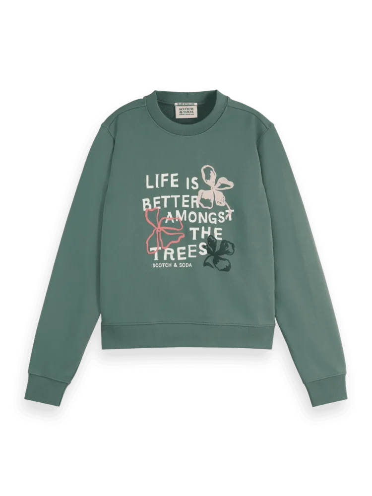 Scotch &Soda 180185 Life is better puff artwork sweatshirt