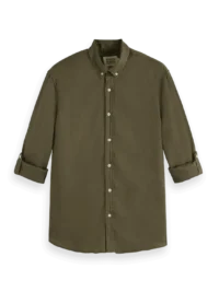 Scotch & Soda 179865 Regular fit linen shirt Classic green