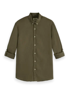 Scotch & Soda 179865 Regular fit linen shirt Classic green