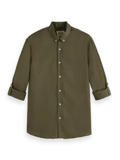 Scotch & Soda 179865 Regular fit 100% linen shirt Classic green