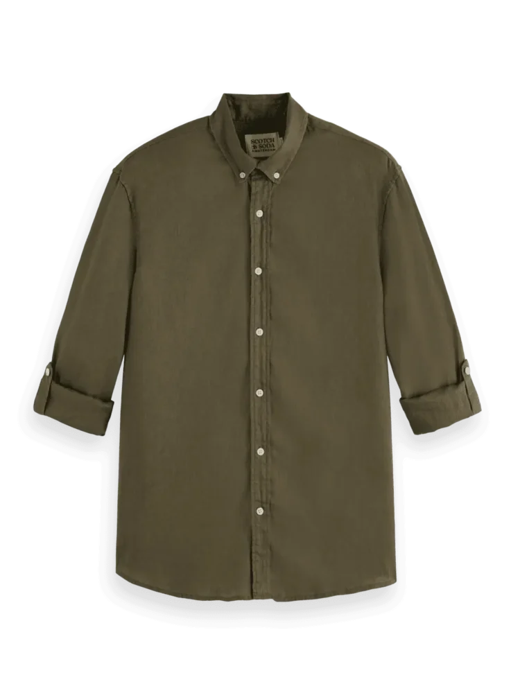 Scotch & Soda 179865 Regular fit linen shirt Classic green