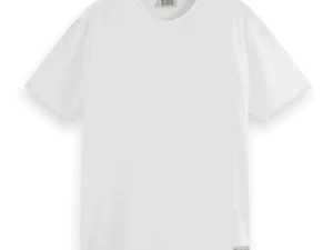 Scotch & Soda 179939 Raw edge relaxed fit T-shirt White