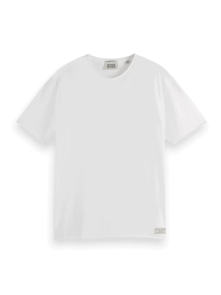 Scotch & Soda 179939 Raw edge relaxed fit T-shirt White