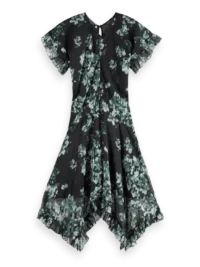 Scotch & Soda 179578  Floral Printed Fil Coupe Mini Ruffle Dress