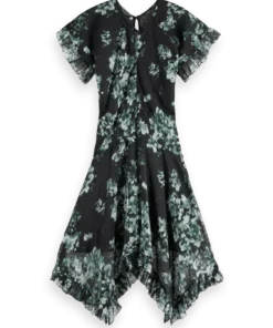 Scotch & Soda 179578  Floral Printed Fil Coupe Mini Ruffle Dress