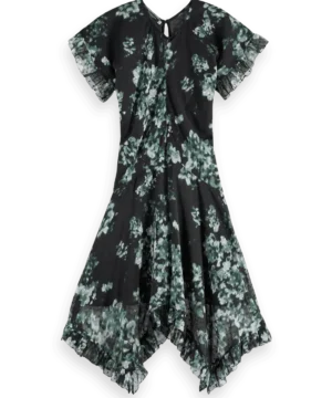 Scotch & Soda 179578  Floral Printed Fil Coupe Mini Ruffle Dress