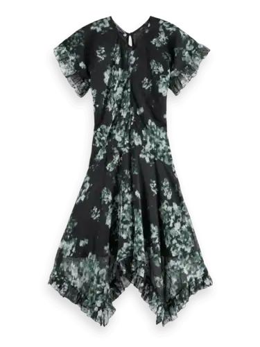 Scotch & Soda 179578  Floral Printed Fil Coupe Mini Ruffle Dress