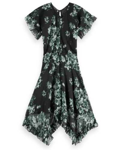 Scotch & Soda 179578  Floral Printed Fil Coupe Mini Ruffle Dress