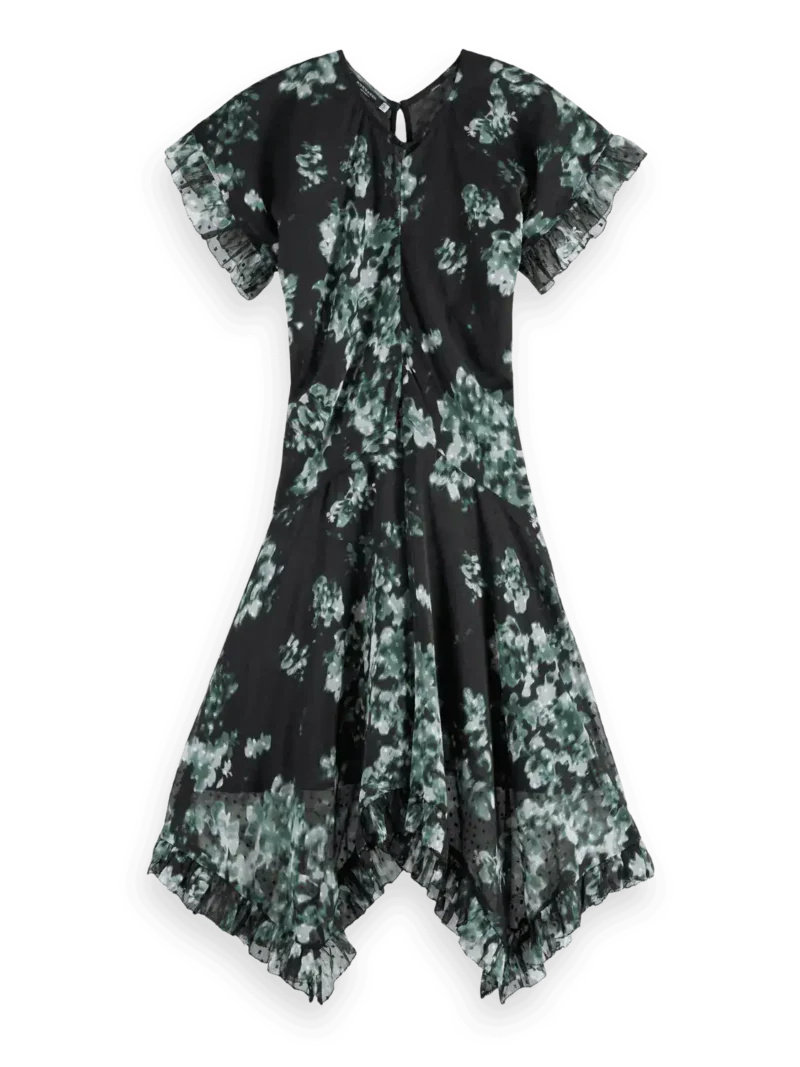 Scotch & Soda 179578  Floral Printed Fil Coupe Mini Ruffle Dress