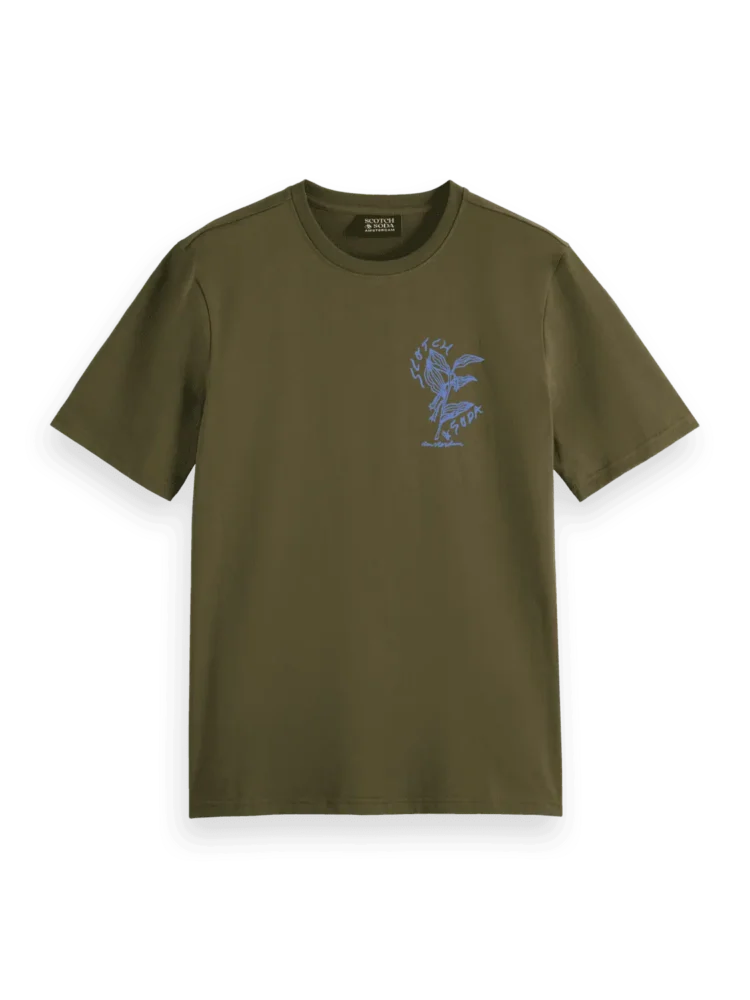 Scotch & Soda 179943 Left chest artwork t-shirt Classic green - Image 5