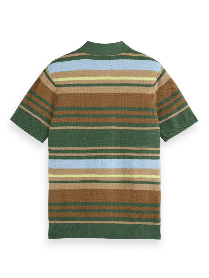 Scotch & Soda 179931 Structured knitted striped polo - Image 3