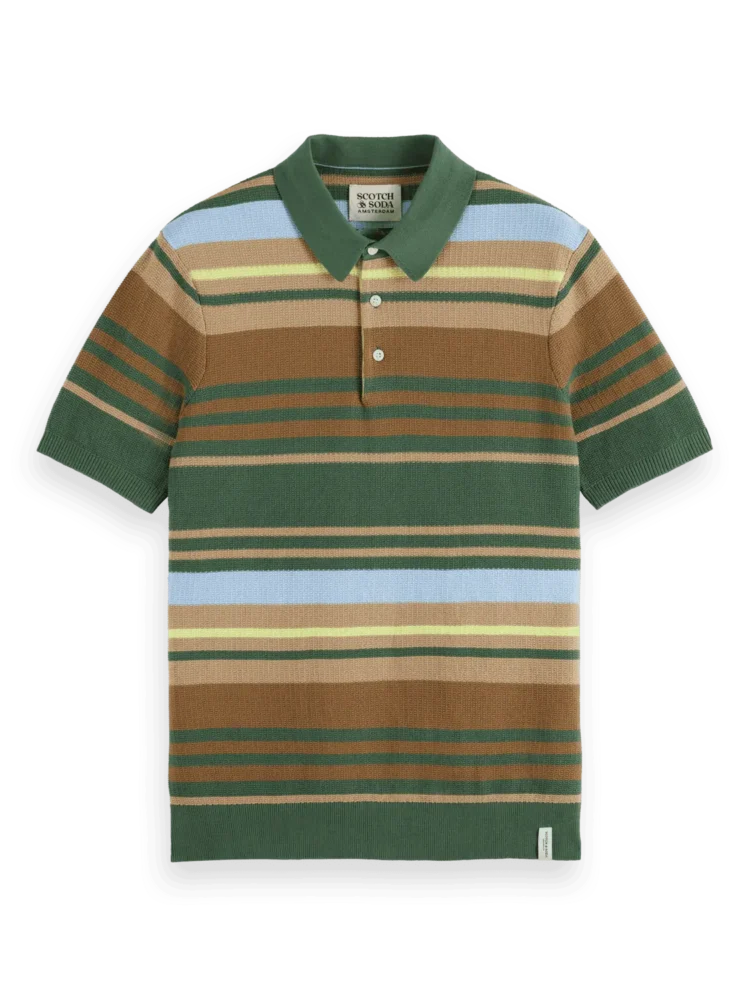 Scotch & Soda 179931 Structured knitted striped polo - Image 5