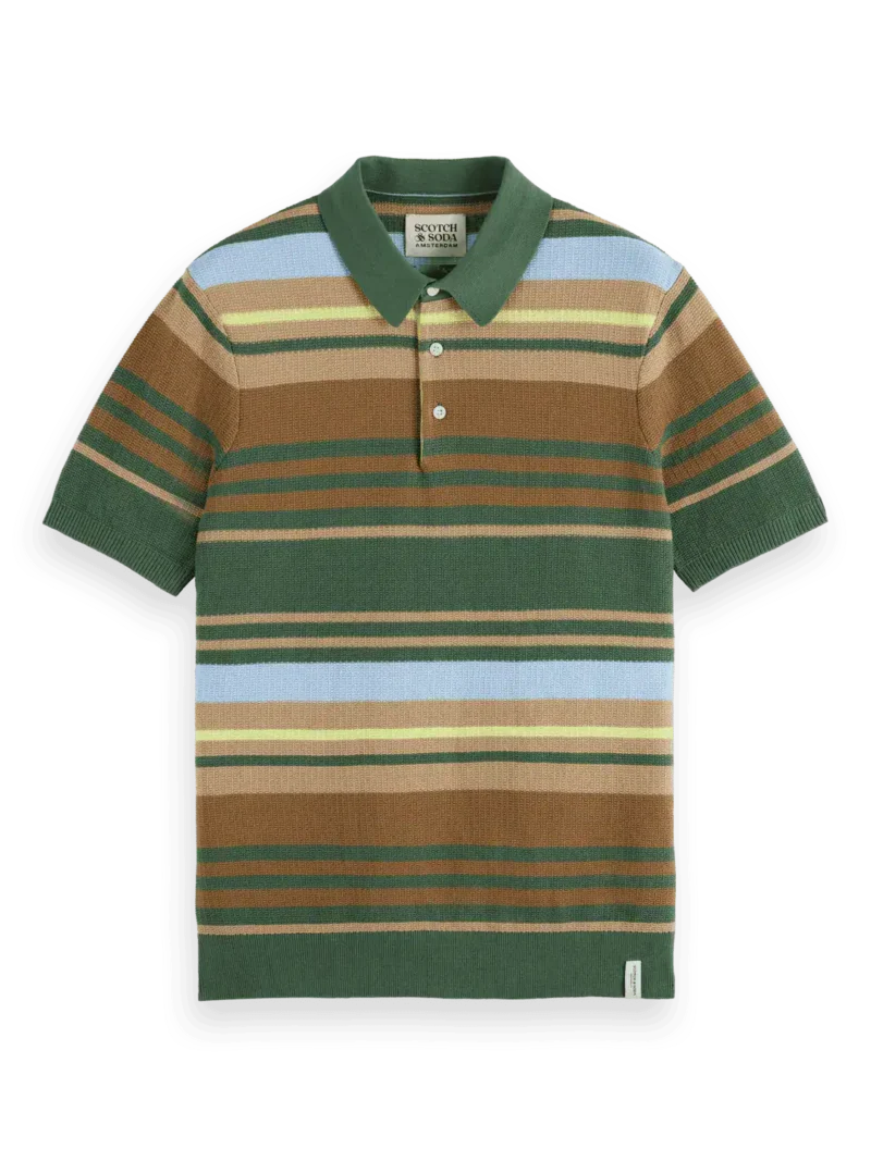 Scotch & Soda 179931 Structured knitted striped polo - Image 5