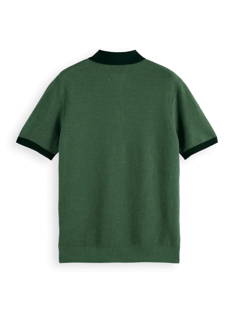 Scotch & Soda 180459 structured knitted solid polo Sage green - Image 3