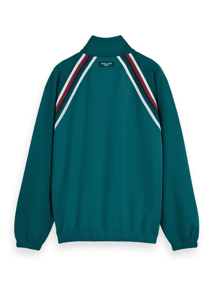 Scotch & Soda 180495 track full zip through sweatshirt, Pitch green - Image 4