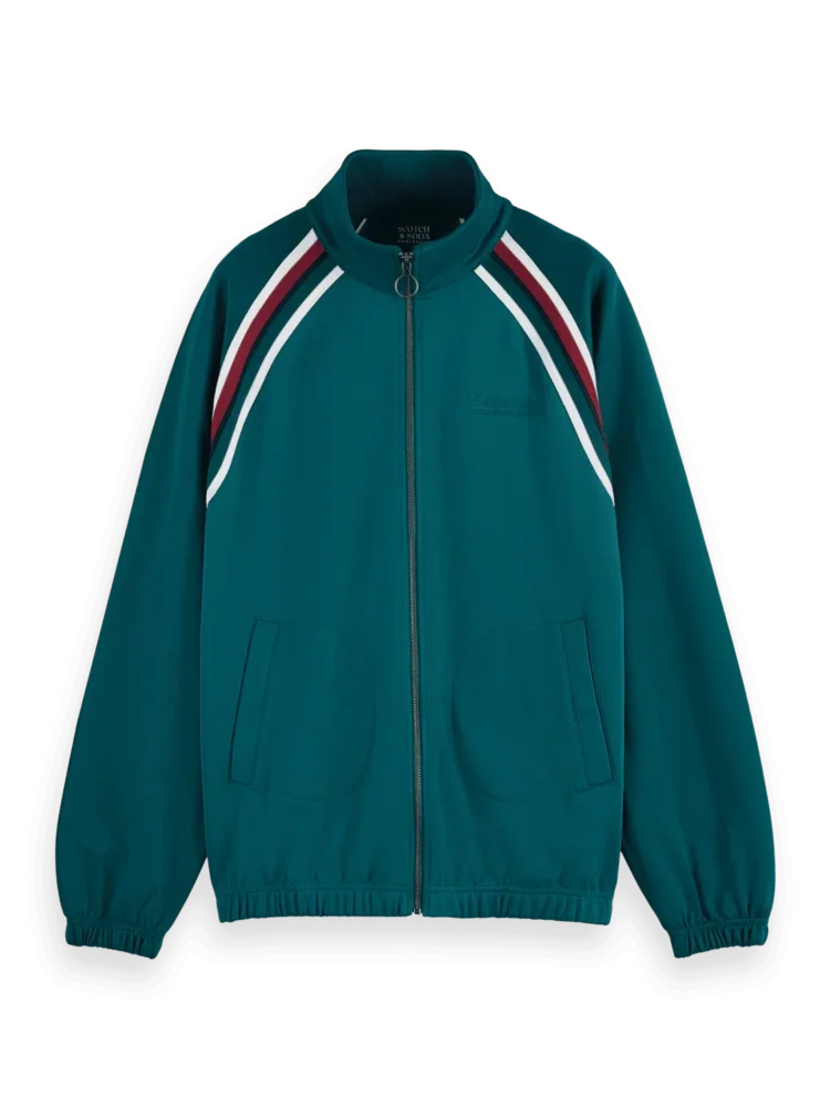 Scotch & Soda 180495 track full zip through sweatshirt, Pitch green - Image 2