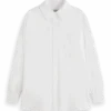 Scotch & Soda 179218 :  Essential girlfriend poplin shirt, White