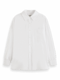 Scotch & Soda 179218 :  Essential girlfriend poplin shirt, White