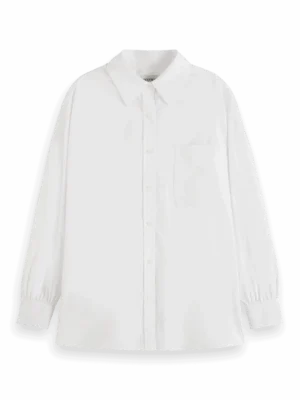 Scotch & Soda 179218 :  Essential girlfriend poplin shirt, White