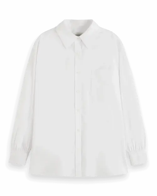 Scotch & Soda 179218 : Essential girlfriend poplin shirt, White