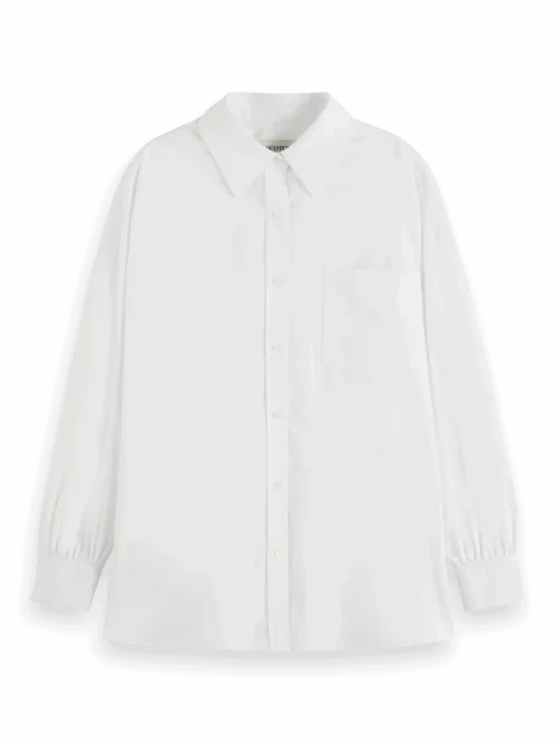 Scotch & Soda 179218 : Essential girlfriend poplin shirt, White