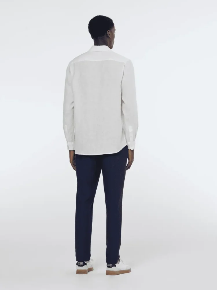 Scotch & Soda 179188, Linen shirt long sleeve button-down, Off white - Image 2