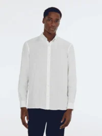 Scotch & Soda 179188, Linen shirt long sleeve button-down, Off white