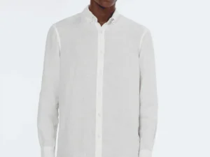 Scotch & Soda 179188, Linen shirt long sleeve button-down, Off white