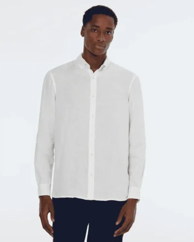 Scotch & Soda 179188, Linen shirt long sleeve button-down, Off white