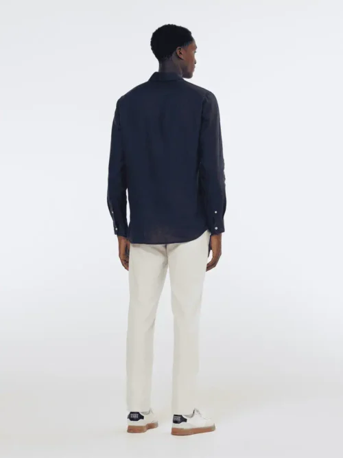 Scotch & Soda 179188 100% Linen shirt long sleeve button-down Night image1