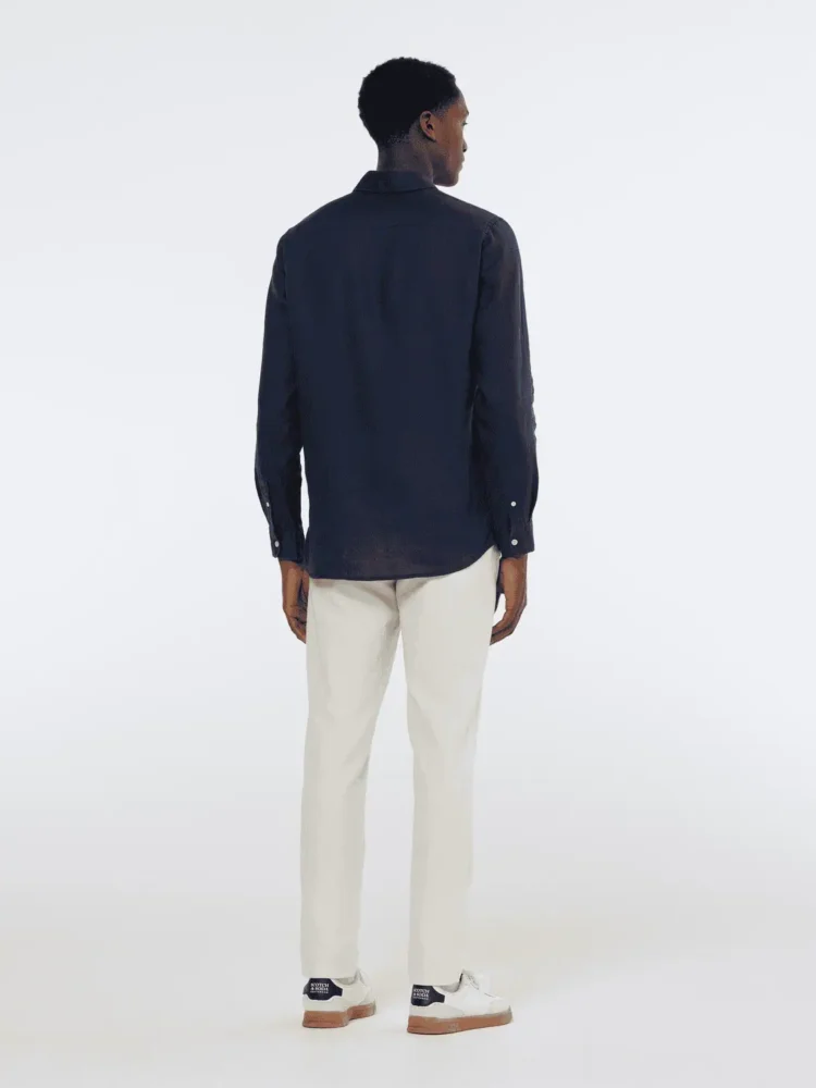 Scotch & Soda Linen shirt long sleeve button-down Night - Image 3