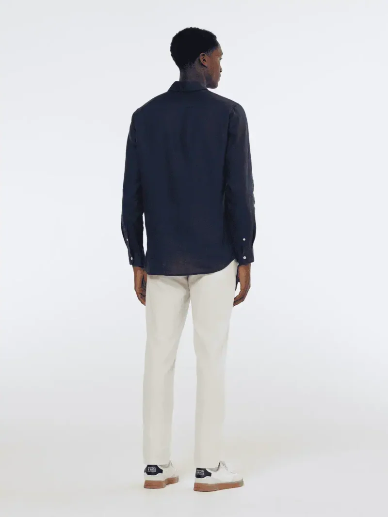 Scotch & Soda 179188 Linen shirt long sleeve button-down Night - Image 3