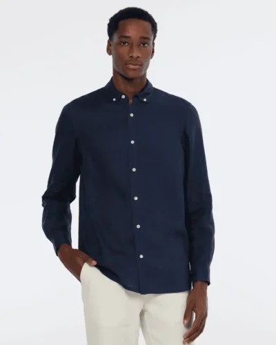 Scotch & Soda 179188 Linen shirt long sleeve button-down Night