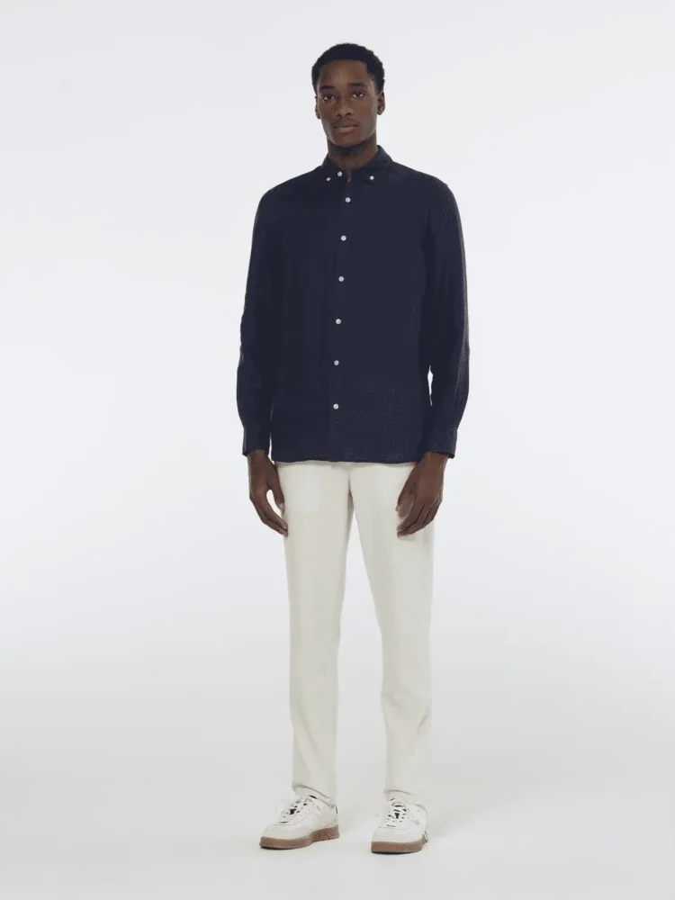 Scotch & Soda Linen shirt long sleeve button-down Night - Image 2