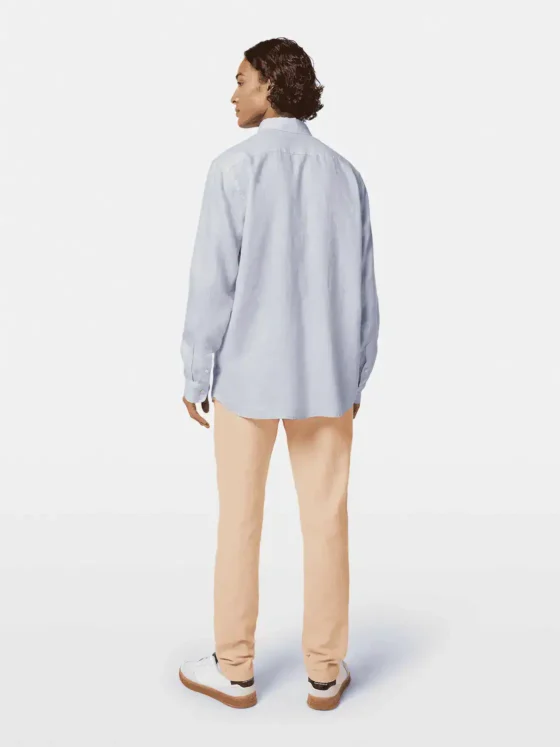Scotch & Soda Linen shirt long sleeve button-down, Shirt blue - Image 5